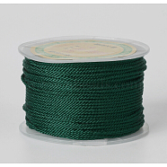 Round Polyester Cords, Milan Cords/Twisted Cords, Teal, 1.5~2mm, 50yards/roll(150 feet/roll)(OCOR-P005-01)