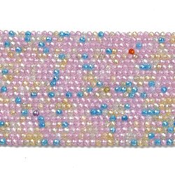 Cubic Zirconia Bead Strands, Faceted Rondelle, Mixed Color, 2mm, Hole: 0.6mm, about 187pcs/strand, 14.76 inch(37.5cm)(ZIRC-C006-01A-06)