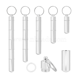 5Pcs 5 Styles Outdoor Portable Aluminium Alloy Detachable Small Multi-use Box, with Iron Key Ring, 7.3~17.5cm, 1pc/style(KEYC-UN0002-27)