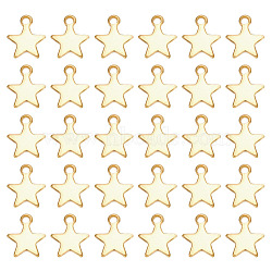120Pcs 304 Stainless Steel Charms, Star, Real 18K Gold Plated, 10x8x0.8mm, Hole: 1.4mm(STAS-HY0001-60)