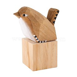 Wooden Birds and Block Ornaments, for Home Desk Display Decorations, Tan, 75x37.5x60mm(JX680A)