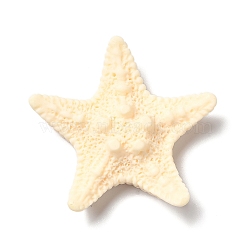 Opaque Resin Sea Animal Decoden Cabochons, Starfish, Beige, 39x40x9mm(RESI-M039-05F)