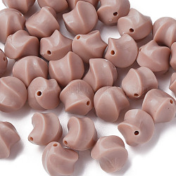 Opaque Acrylic Beads, Twist, Rosy Brown, 14.5x14x14mm, Hole: 1.6mm, about 390pcs/500g(MACR-S373-139-A14)