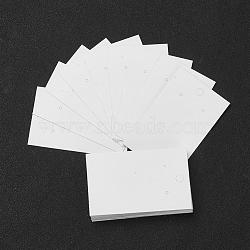 Paper Earring Display Card, Used for Pendants and Earrings, White, 80x50mm(JPC043Y-01)