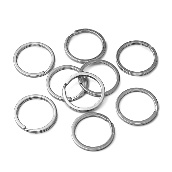 Iron Split Key Rings, Keychain Clasp Findings, Platinum, 33mm