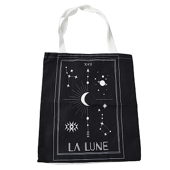 Canvas Tote Bags, Reusable Polycotton Canvas Bags, for Shopping, Crafts, Gifts, Star, Moon, 59cm