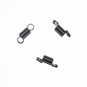Iron Spring Bead Clamps for Beading Jewelry Making, Gunmetal, 13.9x4mm, Hole: 3.2mm