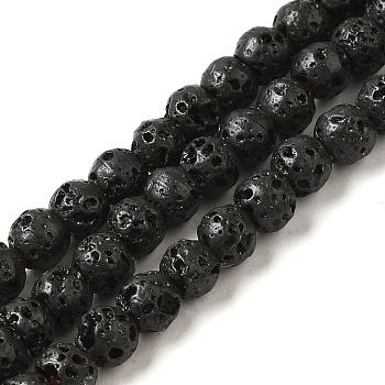 Natural Lava Rock Beads Strands, Round, 4.5mm, Hole: 0.8mm, about 99pcs/strand, 14.84 inch(37.7cm)