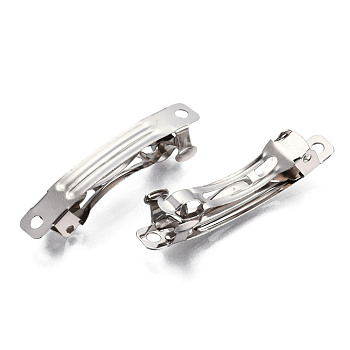 Iron Hair Barrette Findings, French Hair Clip Findings, Platinum Color, about 39mm long, 5.5mm wide