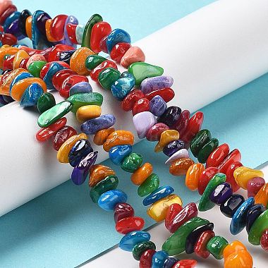 Natural Freshwater Shell Dyed Beads Strands(G-M205-85A)-4