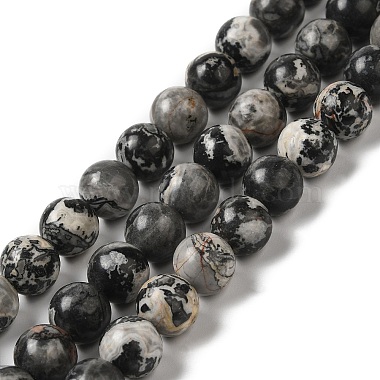 Black Round Natural Agate Beads