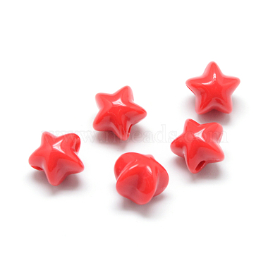 12mm Red Star Acrylic Beads