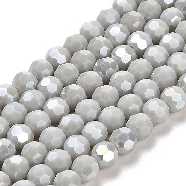 Light Grey Round Glass Beads