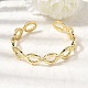 Brass Oval Link Cuff Bangles for Women(BJEW-K274-15G)-2