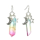 Boucles d'oreilles pendantes en cristal de quartz naturel teint(EJEW-JE05521)-4