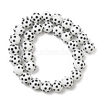 Handmade Bumpy Lampwork Beads Strands, Hand Painted Beads, Round, with Enamel, White, 11~11.5x12~12.5x12~12.5mm, Hole: 1mm, about 30pcs/strand, 13.46''(34.2cm)(LAMP-TAC0010-09)