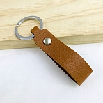 PU Leather Keychain, with Iron Key Rings, Sienna, 9.5x1.6cm(KEYC-WH0030-56P-05)