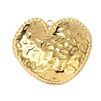 304 Stainless Steel Big Pendants, Heart Charms, Golden, 48.5x50.5x7mm, Hole: 2.8mm(STAS-Z182-06G)