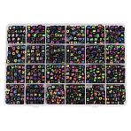 Acrylic Horizontal Hole Beads, Cube with Letter, Black, 6x6x6mm, Hole: 3.5mm(OACR-CC0001-03)