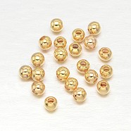 Real 18K Gold Plated Brass Round Spacer Beads, Lead Free & Cadmium Free & Nickel Free, 3mm, Hole: 1mm(X-KK-L147-197-3mm-NR)