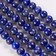 Natural Lapis Lazuli Beads Strands, Round, 12mm, Hole: 1mm, about 32pcs/strand, 15.1 inch(G-K254-01-12mm)