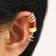 3Pcs Alloy Cuff Earrings Sets for Women, Multilayer C-Shaped, Golden, 12~16mm(WG4401A-01)