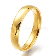 304 Stainless Steel Finger Rings, Plain Band Rings, Golden, US Size 7, Inner Diameter: 17mm(RJEW-F110-07G-7)