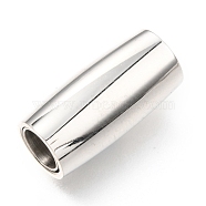 304 Stainless Steel Magnetic Clasps with Glue-in Ends, Column, Stainless Steel Color, 18x9mm, Hole: 5mm(STAS-C020-01P)