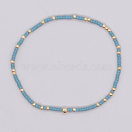 Bohemian Style Rainbow Glass & Brass Beaded Handmade Fashion Women's Bracelet(QD2599-12)