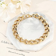 304 Stainless Steel Cuban Link Chain Bracelets for Women Men, Ion Plating(IP), Golden, 8-1/8 inch(20.6cm)(BJEW-F488-31G)