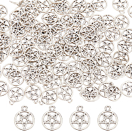 100Pcs Tibetan Style Alloy Pendants, Pentacle, Antique Silver, 16x13x1mm, Hole: 1.8mm(TIBEP-SC0002-11)