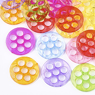 Transparent Acrylic Links, Flat Round, Mixed Color, 28x5mm, Hole: 6mm, about 450pcs/500g(TACR-S133-136)