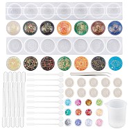 DIY Jewelry Kits, with Epoxy Silicone Molds, Nail Art Sequins, Beading Tweezers, Plastic Round Stirring Rod, Latex Finger Cots, Plastic Transfer Pipettes, Measuring Cup Silicone Glue Tools, 132x9.6x2mm, 1pc/bag(DIY-PH0028-21)