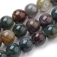 Natural Indian Agate Beads Strands, Round, 8mm, Hole: 1mm, about 47~49pcs/strand, 15.7 inch(X-G-S259-31-8mm)