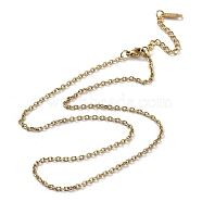 Ion Plating(IP) 304 Stainless Steel Cable Chain Necklace, Real 18K Gold Plated, 15.98 inch(40.6cm)(NJEW-D045-12G)