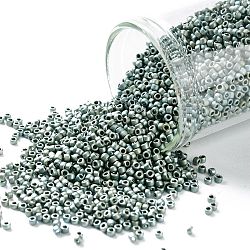 TOHO Round Seed Beads, Japanese Seed Beads, Matte, (512F) High Metallic Frost Blue Haze, 15/0, 1.5mm, Hole: 0.7mm, about 3000pcs/10g(X-SEED-TR15-0512F)