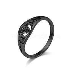 Hollow Out Trinity Knot 304 Stainless Steel Finger Rings, Black, US Size 10(19.8mm)(FS-WG0AD95-20)