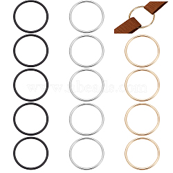 WADORN 15Pcs 3 Colors Zinc Alloy Round Rings, Adjustable Buckle, for Bag Straps, Garment Accessories, Mixed Color, 5.65x0.35cm, Inner Diameter: 5cm, 5pcs/color(FIND-WR0010-79)