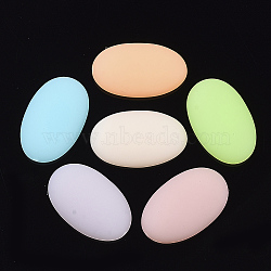 Rubberized Style Acrylic Cabochons, Oval, Mixed Color, 30x19x6.5mm(X-OACR-T020-035)