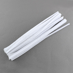 Round Pipe Cleaner Chenille Stick, with Iron Wire, White, 300x5mm(X-AJEW-S007-16)