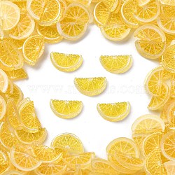 Resin Cabochons, Lemon Slice, Yellow, 7x12.5x2.5mm(RESI-Z032-04C)