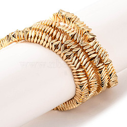 Electroplated Synthetic Non-magnetic Hematite Beads Strands, Twisted Square, Light Gold Plated, 3x3x1mm, Hole: 1mm, about 352pcs/strand, 15.91''(40.4cm)(X-G-G849-07A-LG)
