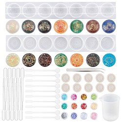 DIY Jewelry Kits, with Epoxy Silicone Molds, Nail Art Sequins, Beading Tweezers, Plastic Round Stirring Rod, Latex Finger Cots, Plastic Transfer Pipettes, Measuring Cup Silicone Glue Tools, 132x9.6x2mm, 1pc/bag(DIY-PH0028-21)