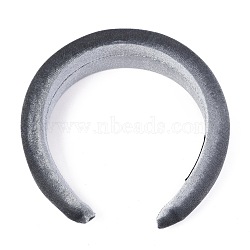 Flocking Cloth Sponge Thick Hairbands, for DIY Woman Hair Accessories , Gray, 14~42mm, Inner Diameter: 145x125mm(OHAR-O018-04H)