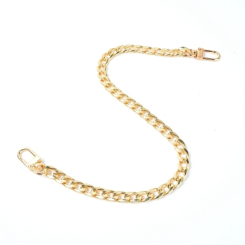 Alloy Bag Handles, with Alloy Swivel Clasps, for Bag Straps Replacement Accessories, Light Gold, 40.3cm