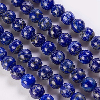 Natural Lapis Lazuli Beads Strands, Round, 12mm, Hole: 1mm, about 32pcs/strand, 15.1 inch