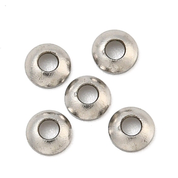 Brass Bead Cap, Long-Lasting Plated, Lead Free & Cadmium Free, Half Round, Platinum, 3x1mm, Hole: 1mm