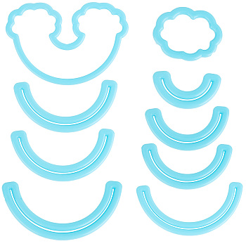 1 Set Plastic Rainbow & Cloud Clay Cutter Set, Multi-Use Fondant Cutter, for Clay Biscuit Making, Deep Sky Blue