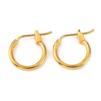 Brass Hoop Earrings, Golden, Nickel Free, 12x1.5mm