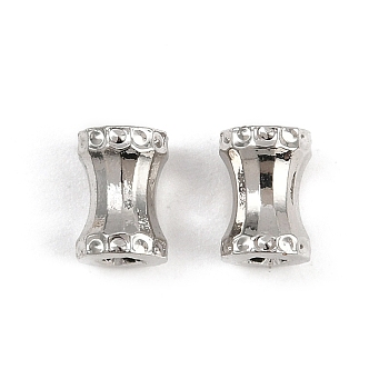 Rack Plating Brass Beads, Long-Lasting Plated, Column, Platinum, 7x5mm, Hole: 2mm
